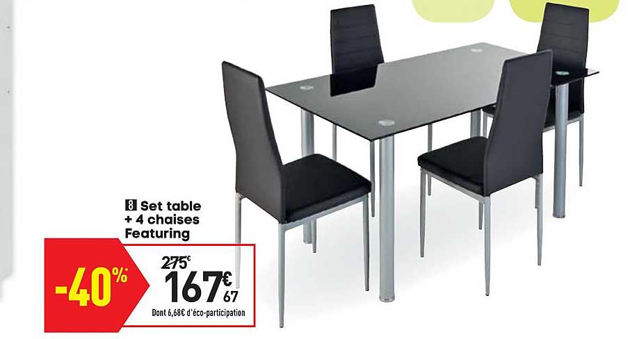 set table + 4 chaises featuring