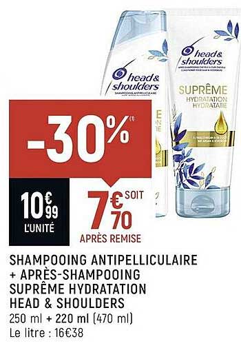shampooing antipelliculaire + après-shampooing suprême hydratation head & shoulders
