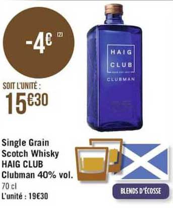 single grain scotch whisky haig club clumbman 40% vol.