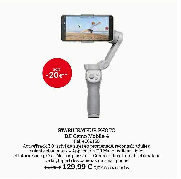 stabilisateur photo dji somo mobile 4