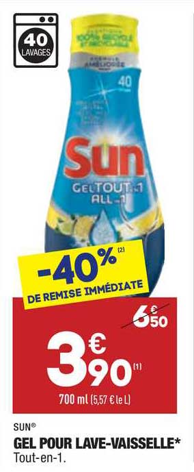 sun gel pour lave-vaisselle