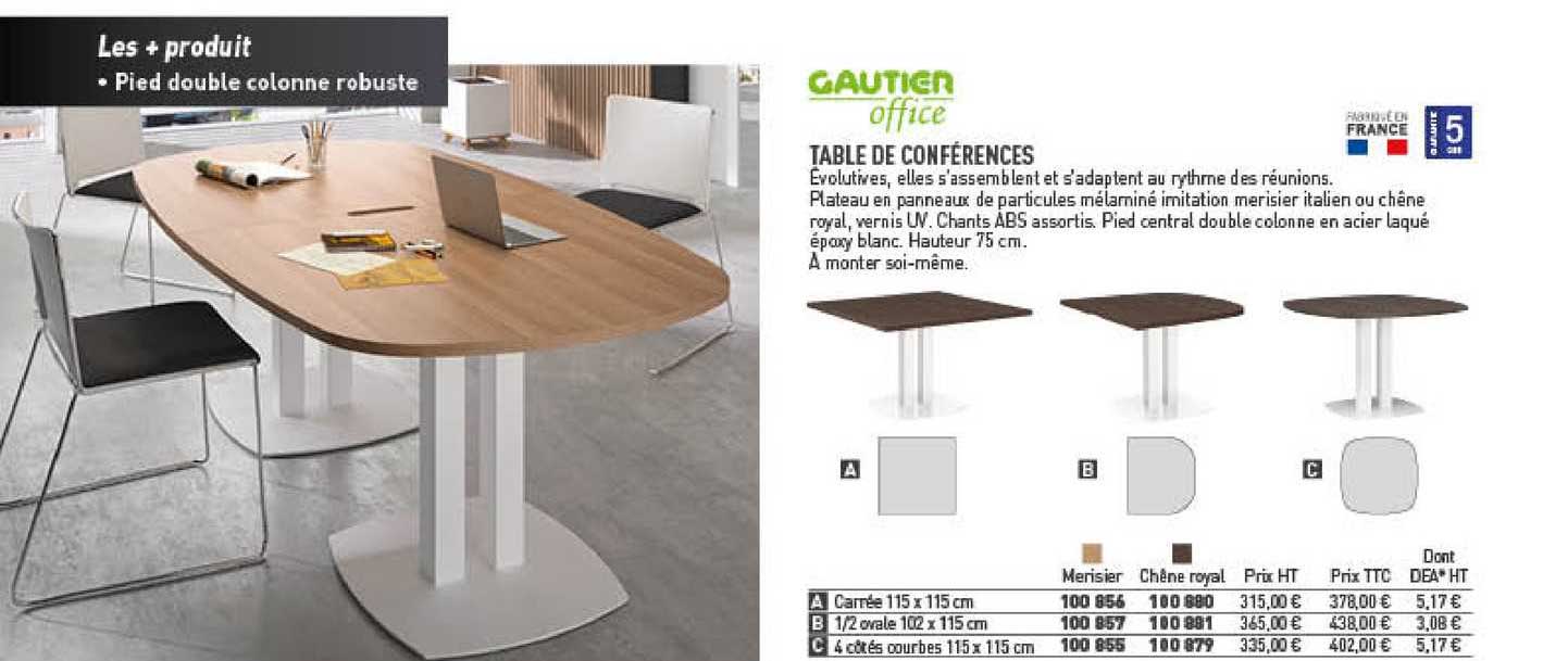 table de conférences gautier office