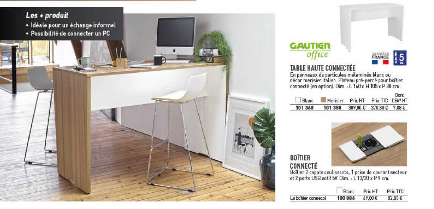 table haute connectée, boîtier connecté gautier office