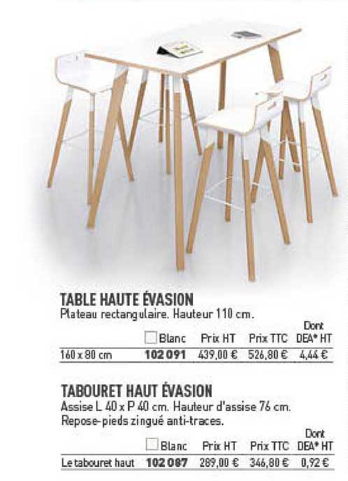 Table Haute évasion, Tabouret Haut évasion