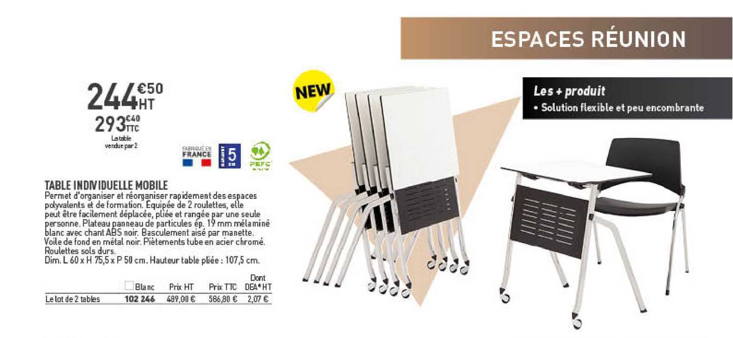 table individuelle mobile