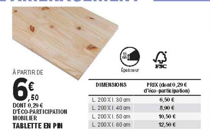 Tablette En Pin