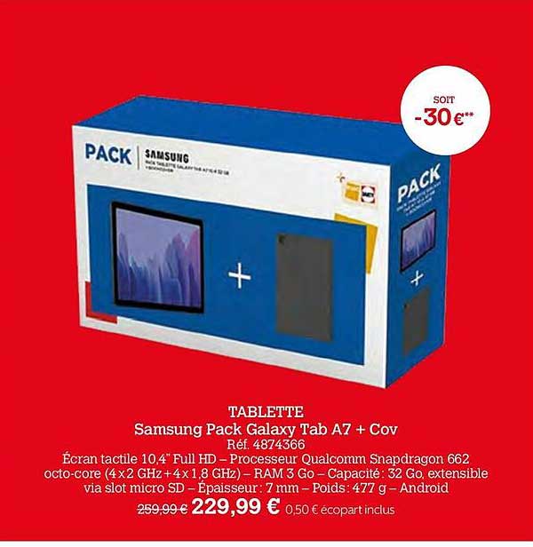 tablette samsung pack galaxy tab a7 + cov