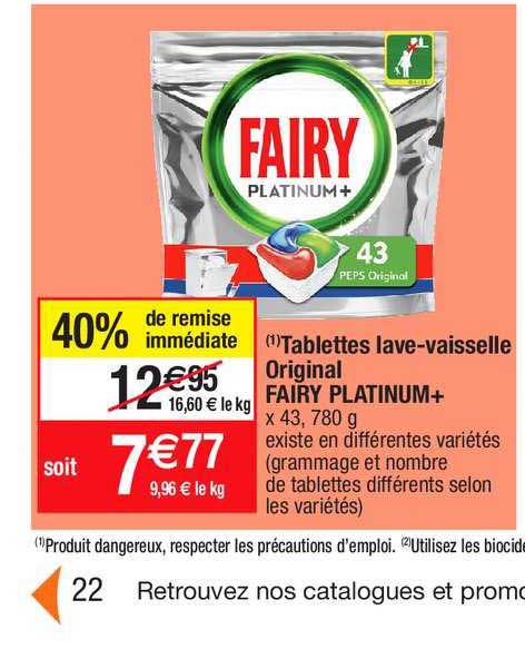 tablettes lave-vaisselle original fairy platinum+