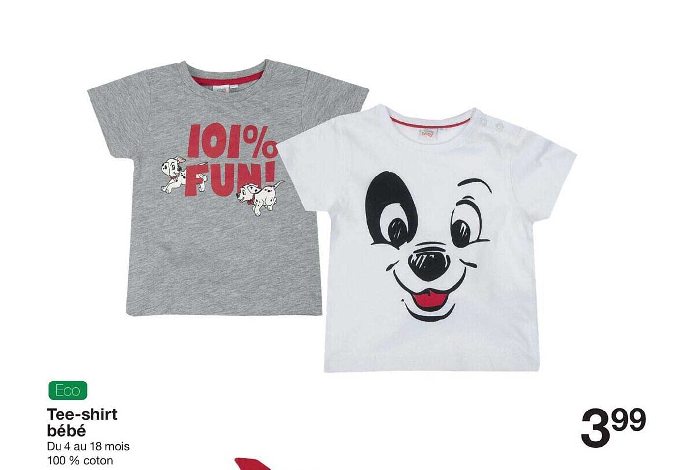 tee-shirt bébé du 4 au 18 mois