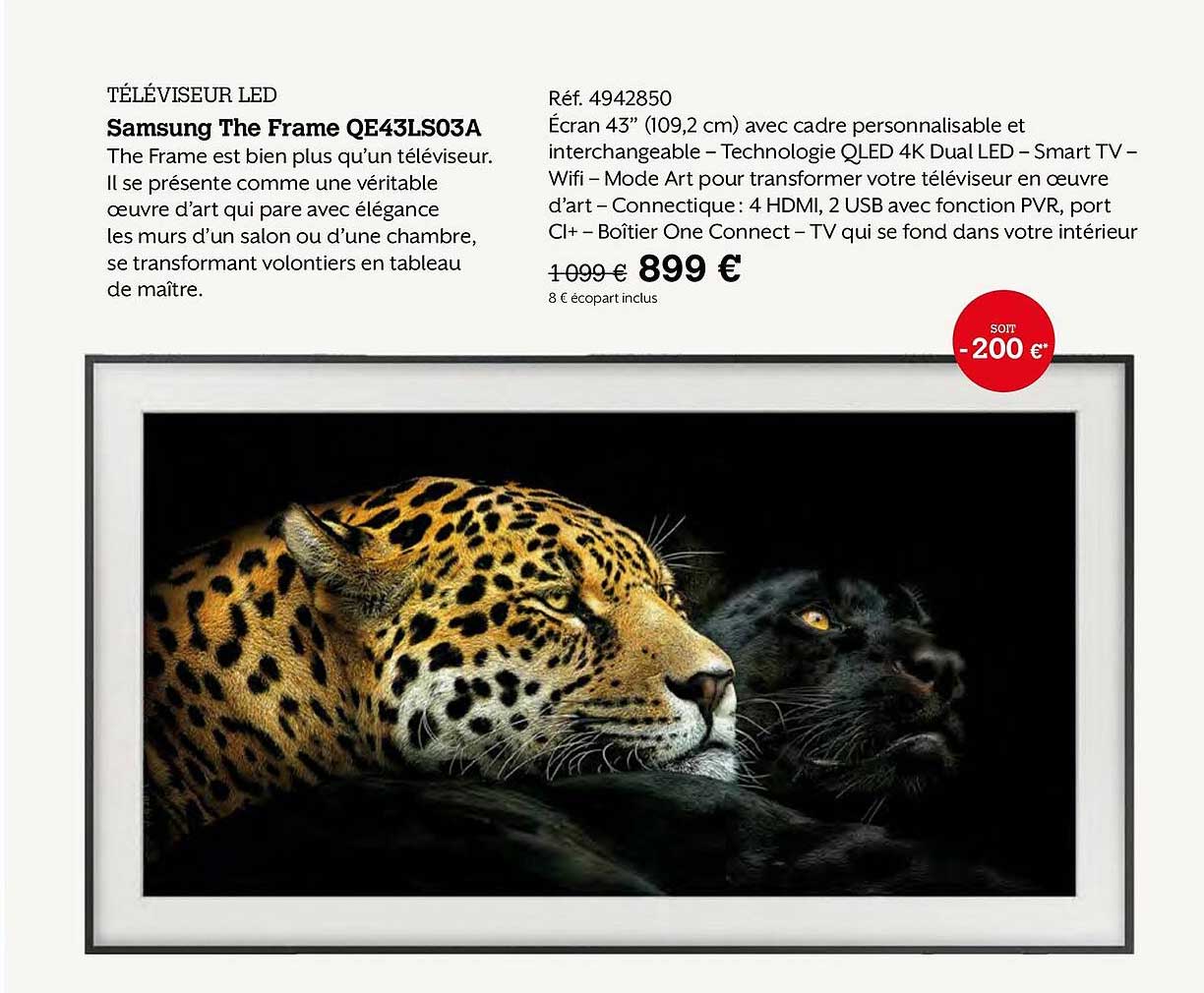 télévsieur led samsung the farme qe43ls03a