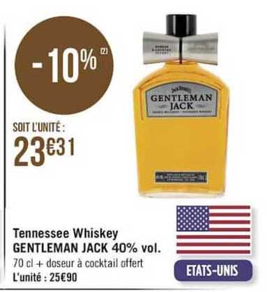 tennessee whiskey gentleman jack 40% vol.