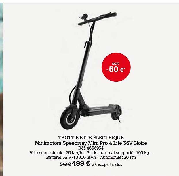 trottinette électrique minimotors speedway mini pro 4 lite 36v noire