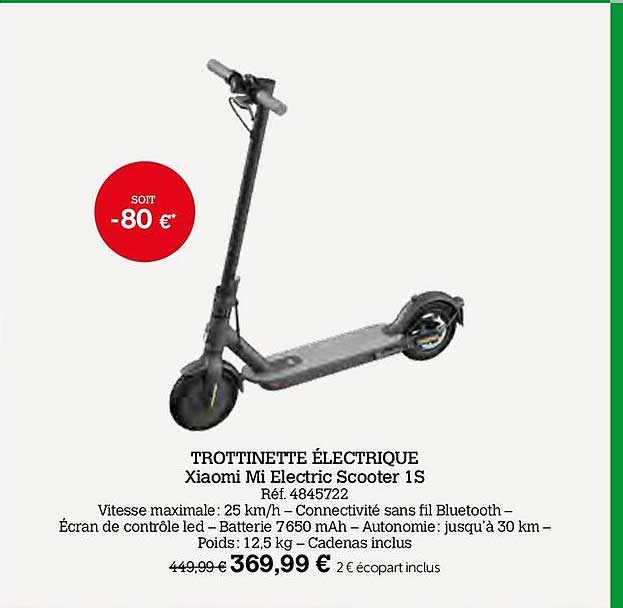 trottinette électrique xiaomi mi electric scooter 1s