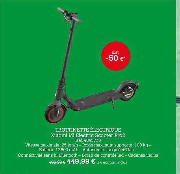 trottinette électrique xiaomi mi electric scooter pro2