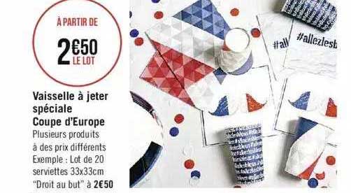 Vaisselle à Jeter Spéciale Coupe D'europe