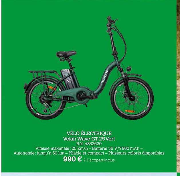 Vélo électrique Velair Wave Gt-25vert