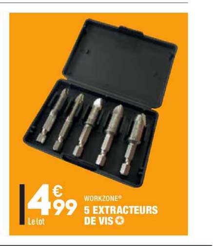 workzone 5 extracteurs de vis