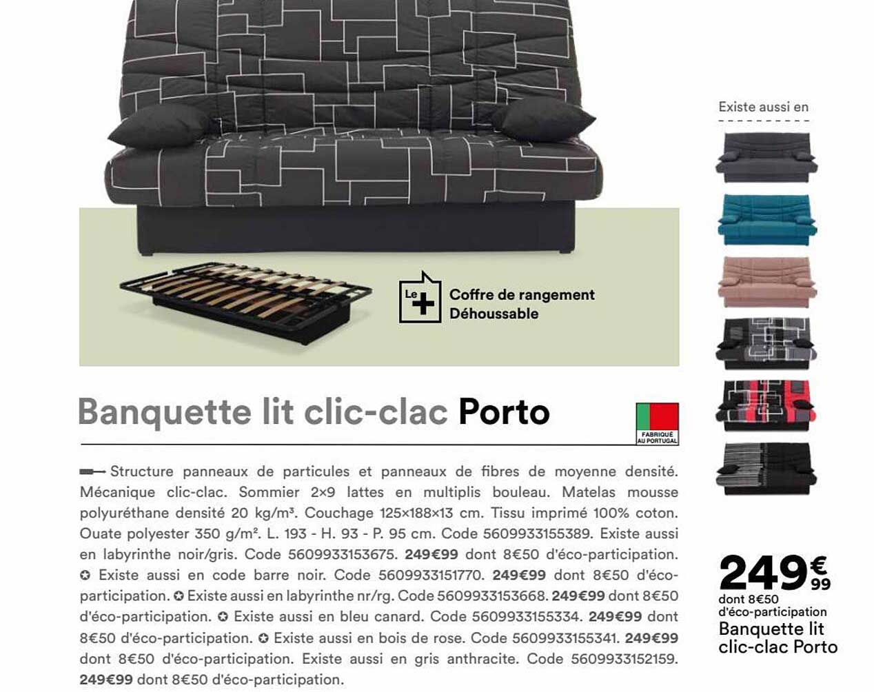 Banquette Lit Clic-clac Porto