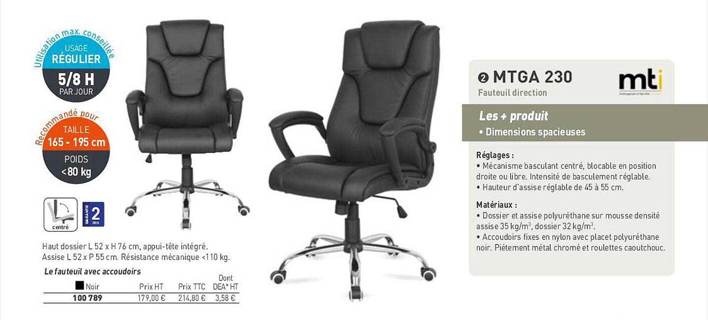 fauteul direction mtga 230 mti
