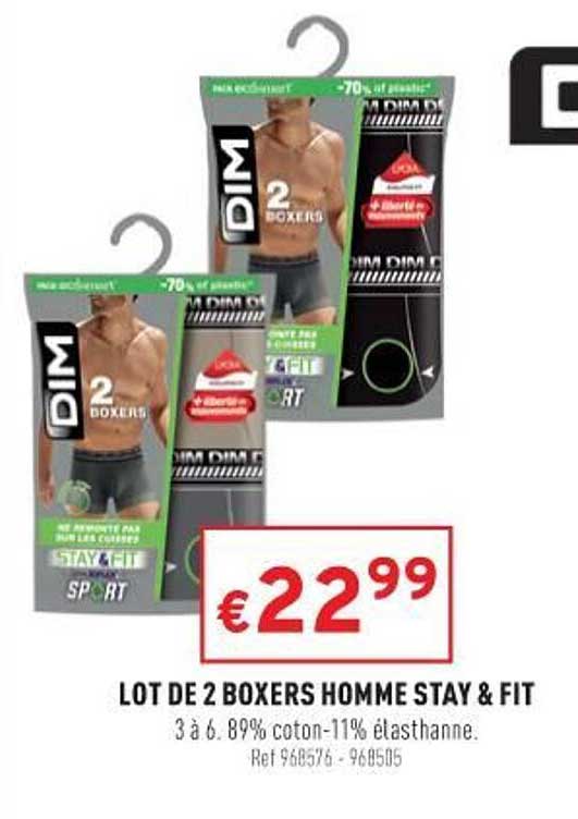 lot de 2 boxers homme stay & fit