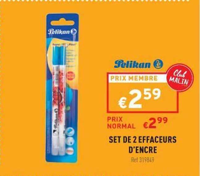 set de 2 effaceurs d'encre pelikan