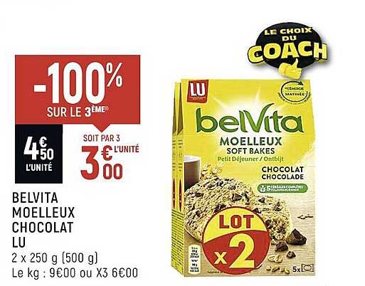 Belvita Moelleux Chocolat Lu