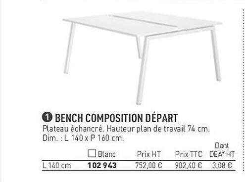 bench composition départ