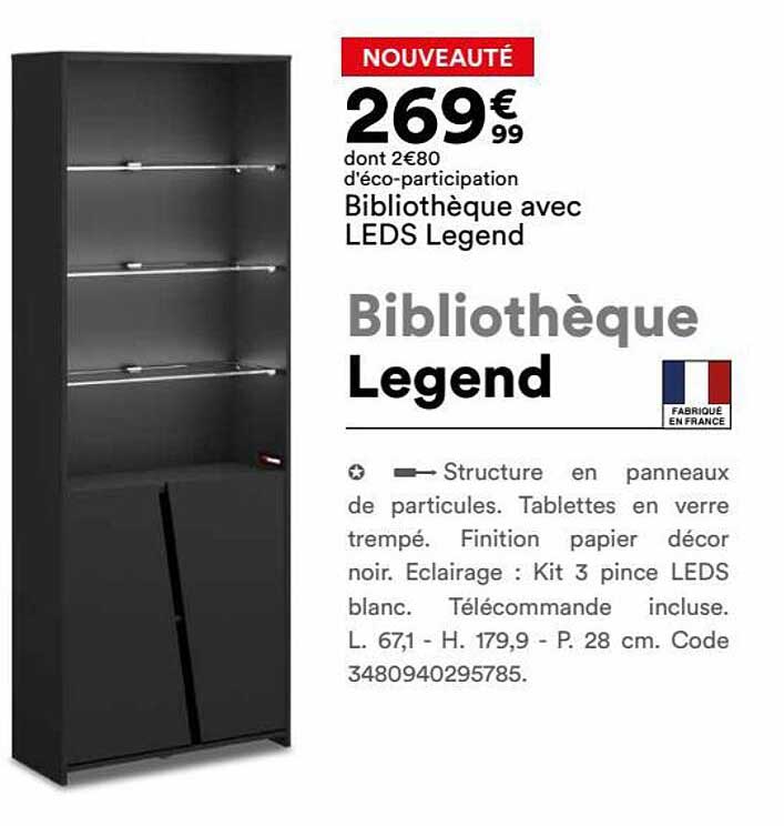 Bibliothèque Avec Leds Legend