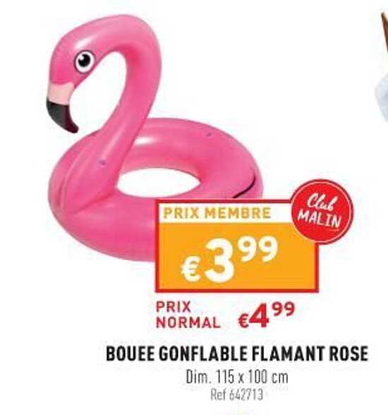 bouée gonflable flamant rose
