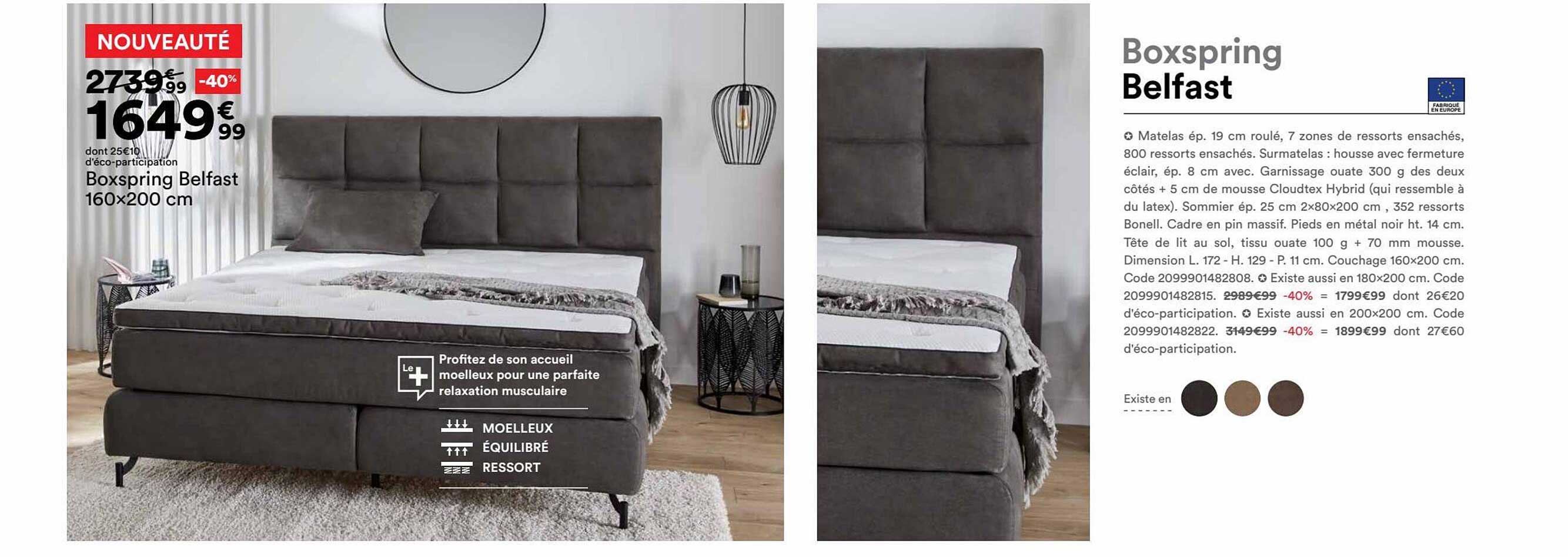 boxspring belfast 160 x 200 cm