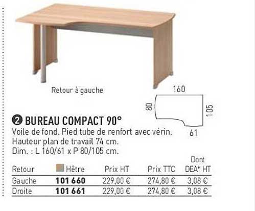 bureau compact 90°
