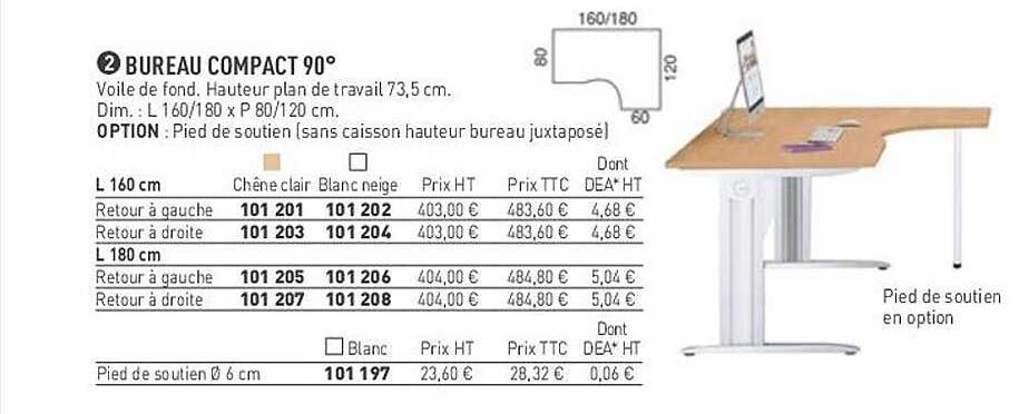 bureau compact 90°