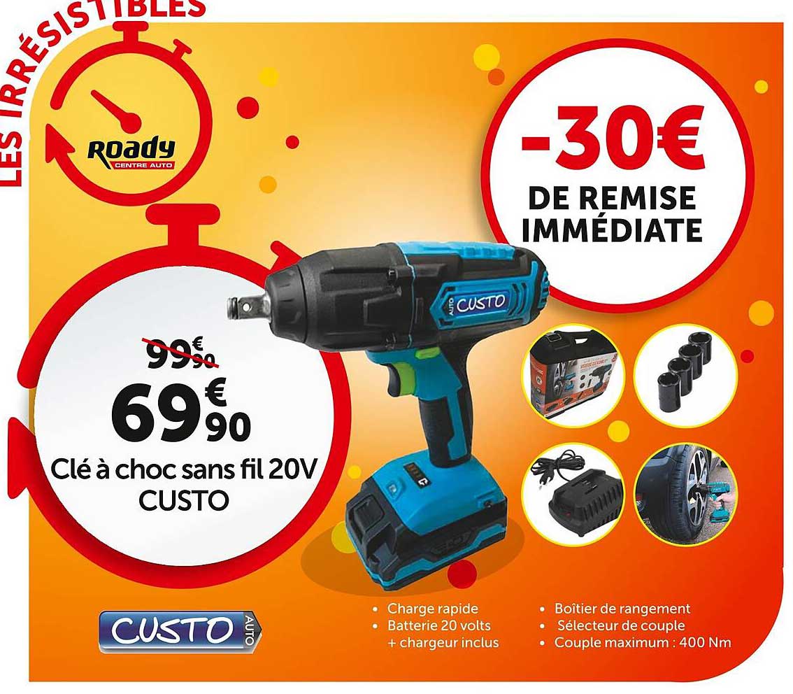 Clé à Choc Sans Fil 20v Custo