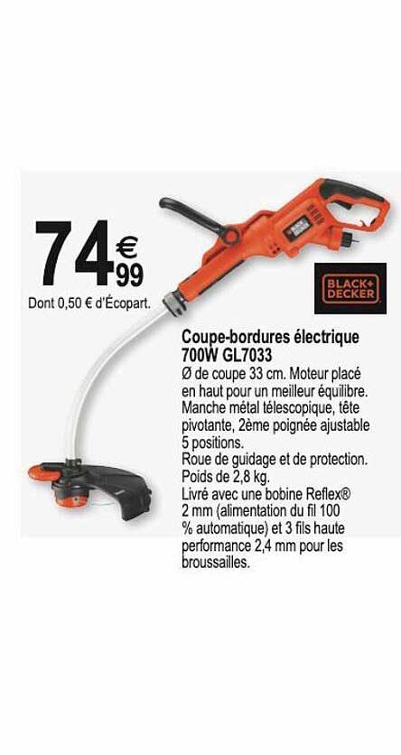 coupe-bordure électrique 700w gl7033