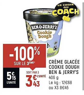 crème glacée cookie dough ben & jerry's