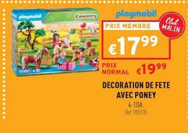 décoration de fête avec poney playmobil