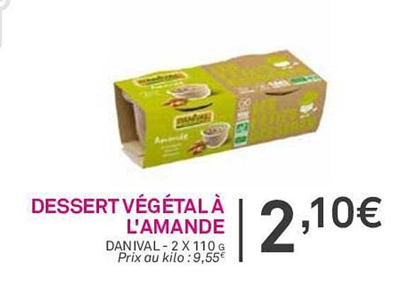 dessert végétal à l'amande