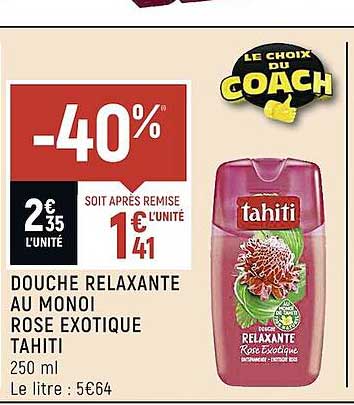 Douche Relaxante Au Monoï Rose Exotique Tahiti