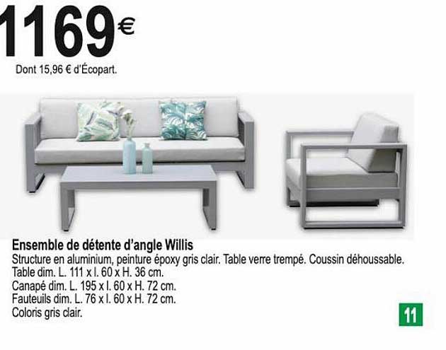 ensemble de détente d'angle willis