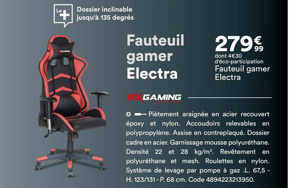 Fauteuil Gamer Electra  Bxgaming