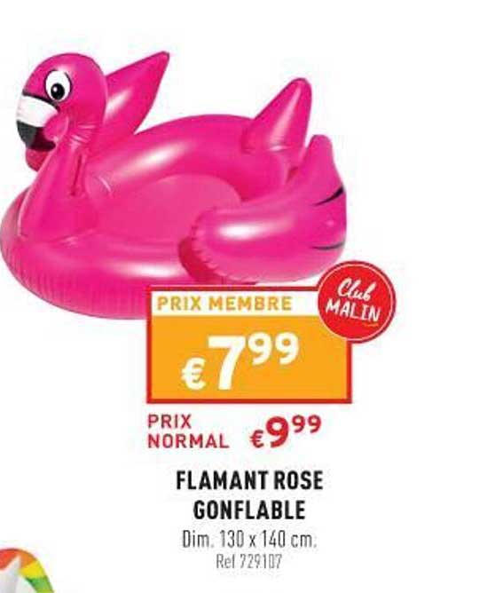 flamant rose gonflable