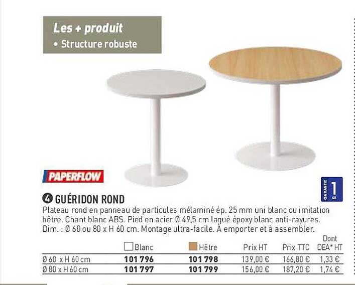 guéridon rond paperflow