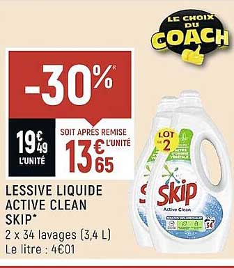 Lessive Liquide Active Clean Skip
