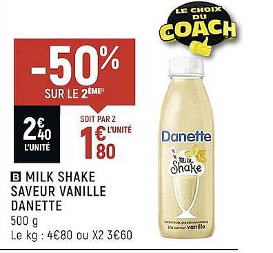 milk shake saveur vanille danette