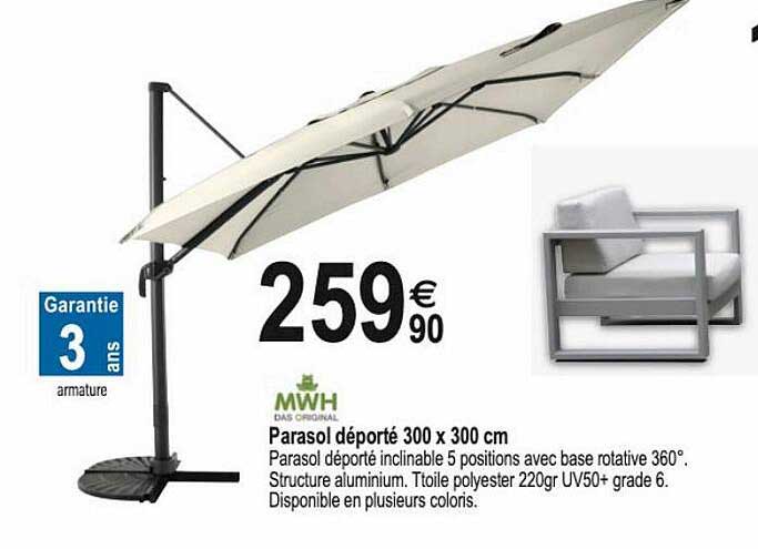 Parasol Déporté 300 X 300 Cm