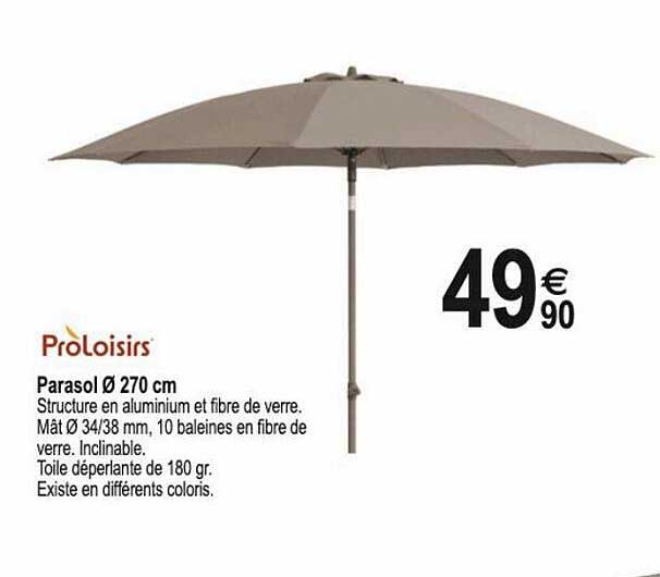 parasol ø 270 cm proLoisirs