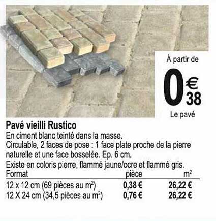 pavé vieilli rustico