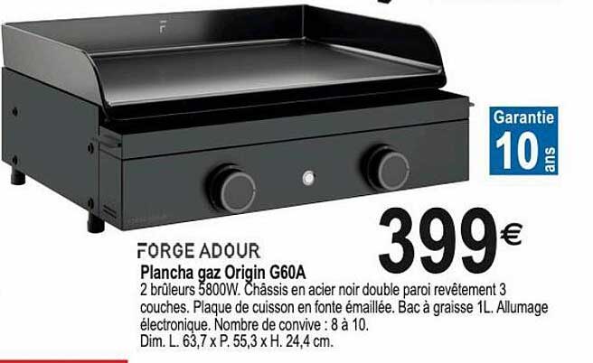 plancha gaz Origin g60a forge adour