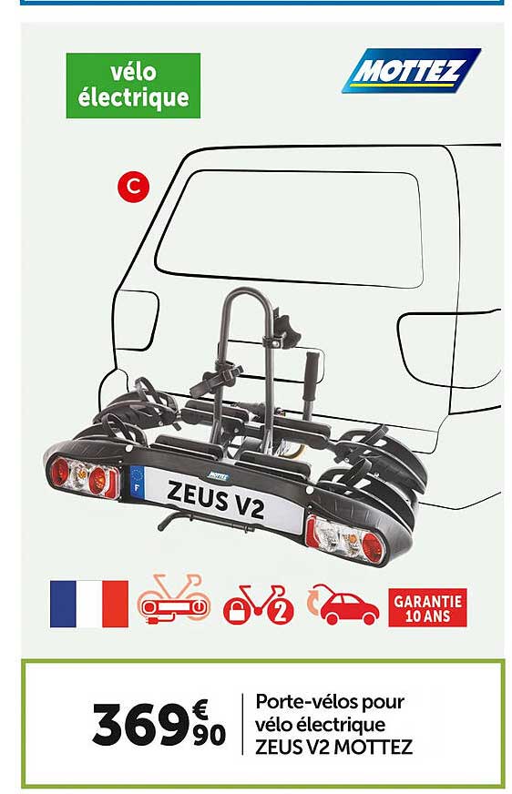 porte-vélos pour vélo électrique zeus v2 mottez