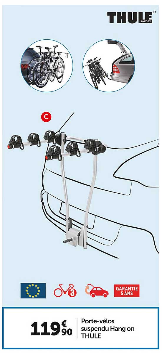 porte-vélos suspendu hang on thule